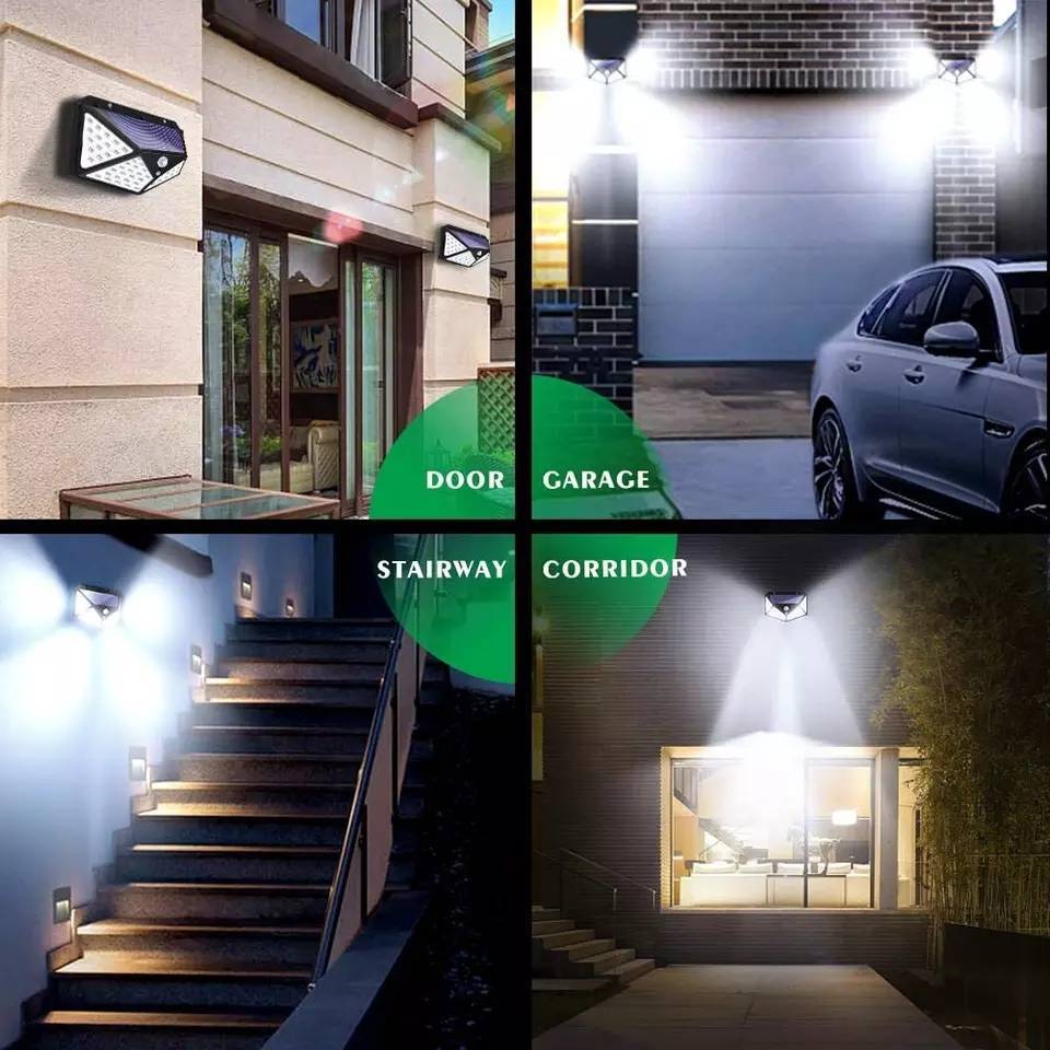 ⭐ Foco Solar 100 Led Sensor Movimiento
