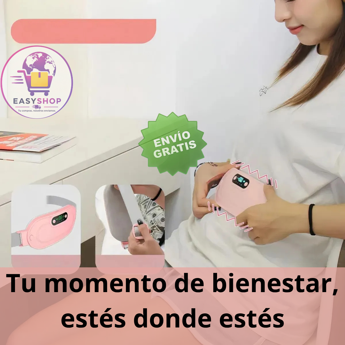 Cinturón Calentador Menstrual Masajeador